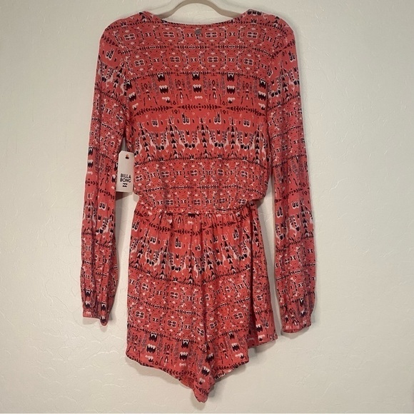 NWT Billabong Picture Perfect Printed Long sleeve Bohemian Knit Romper Size S - Picture 6 of 7
